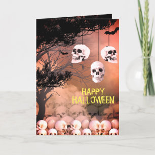 Skelett Halloweenfest Galen Natt Skalle Helgkort