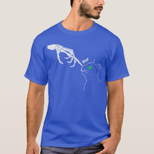 Skelett Hand Boop På En Katt Nosa Rolig Halloween T Shirt