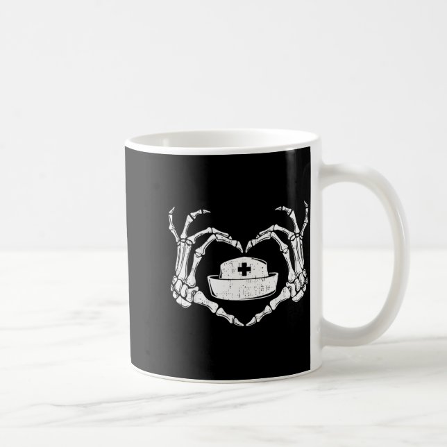 Skelett Hand Hjärta Lätt Halloween Kostym Rolig Kaffemugg (Höger)