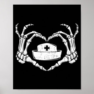Skelett Hand Hjärta Lätt Lat Halloween Kostym Roli Poster