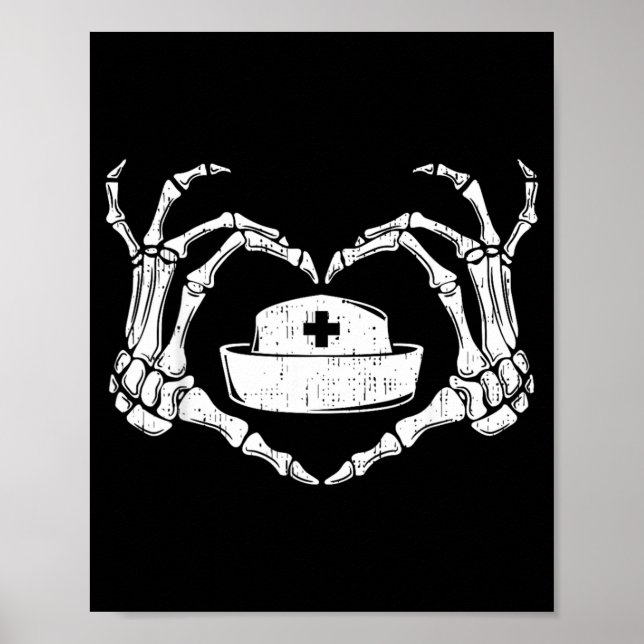 Skelett Hand Hjärta Lätt Lat Halloween Kostym Roli Poster (Framsidan)