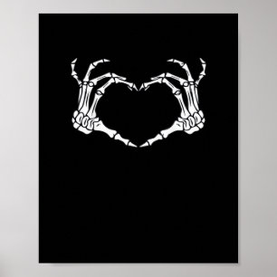 Skelett Hand Hjärttecken Kostym Rolig Halloween Poster