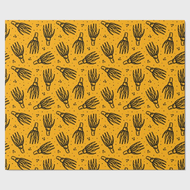 Skelett hand mönster. presentpapper (Seam)