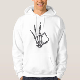 Skelett Hand OK Tecken Hoodie