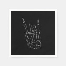 Skelett Hand Rockstjärna Svart Födelsedagsfest