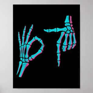 Skelett Hand Rollig Sex Sju 6 7 Meme 67 Halloween Poster