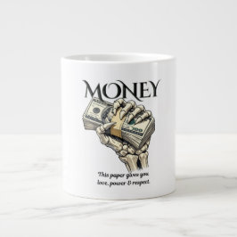 Skelett Hand som Håller Kontanter Grafisk Design Jumbo Mugg