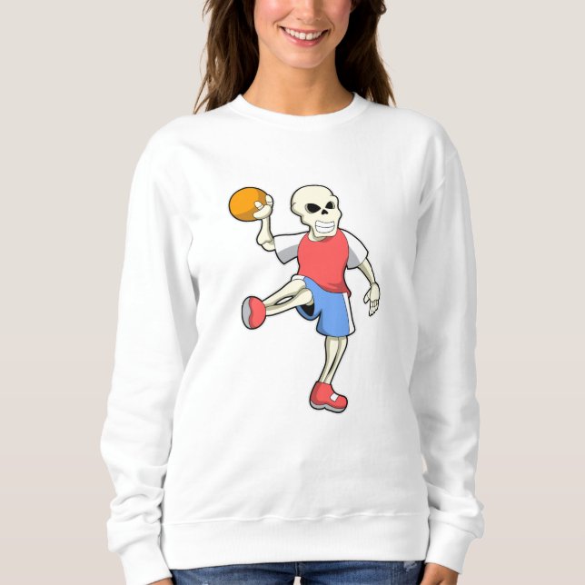 Skelett Handbollsspelare med handboll T Shirt (Framsida)
