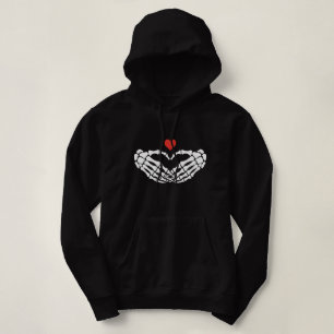 Skelett händer hjärta kärlek gotisk estetisk hoodi t shirt