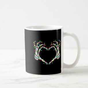 Skelett händer hjärta tecken lätt jul kostym kaffemugg