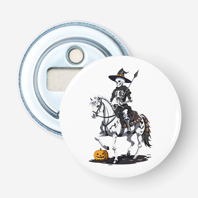 Skelett häst ryttare - Halloween skelett Flasköppnare (Framsidan)