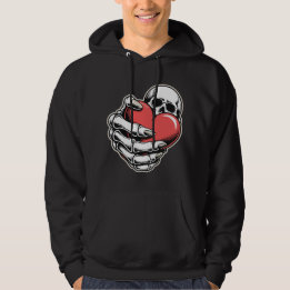 Skelett Hjärtat Hoodie – Mörk Konst Design