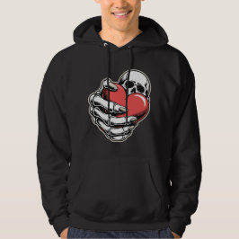Skelett Hjärtat Hoodie – Mörk Konst Design