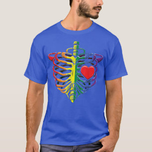 Skelett Hjärtregnbåge Gay Pride HBTQ HBT Pride T Shirt