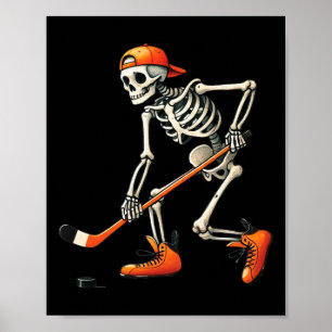 Skelett Hockey Halloween Kostym Sport Män Pojkar K Poster