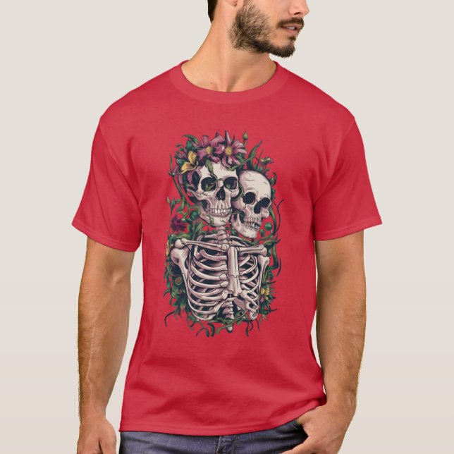 Skelett i kärlek pojke t shirt (Framsida)