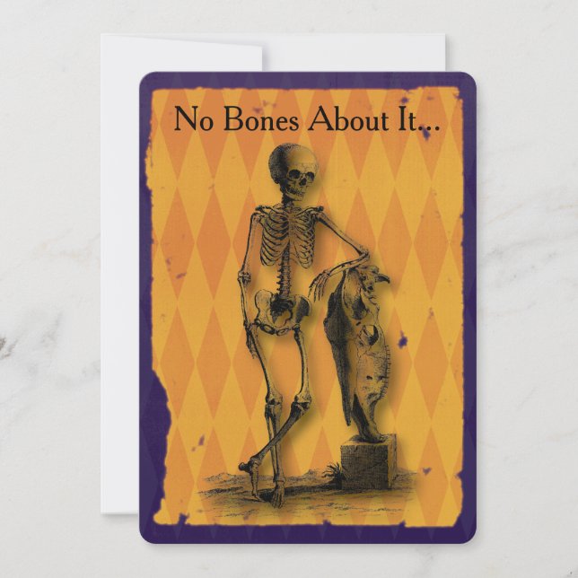 Skelett inga ben om det halloween fest inbjudningar (Framsida)