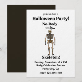 Skelett Ingenkropp Rolig Halloween-fest Inbjudningar