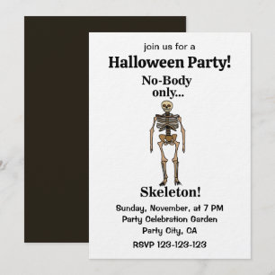 Skelett Ingenkropp Rolig Halloween-fest Inbjudningar