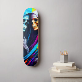 Skelett inklämda i en regnbåge mini skateboard bräda 18,5 cm