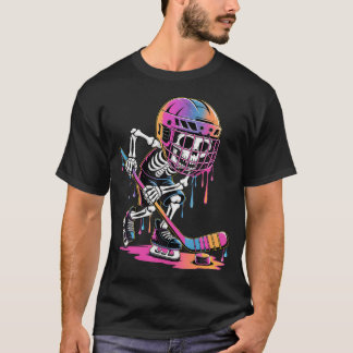 Skelett Ishockey Dropp Unga Pojkar Droppande T Shirt