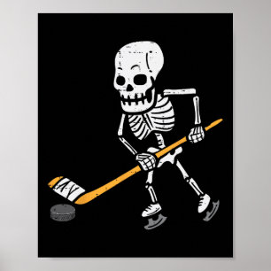 Skelett ishockey Halloween-kostym för män och pojk Poster