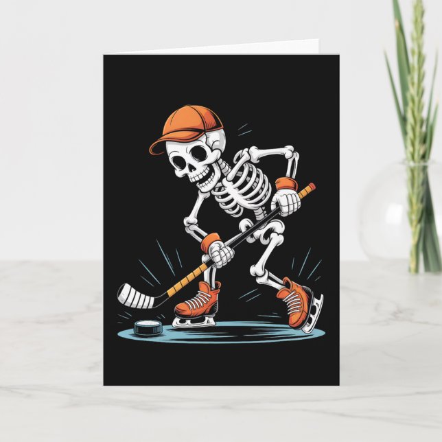 Skelett ishockey Halloween-kostym  Kort (Framsida)
