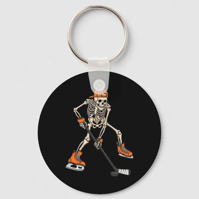 Skelett ishockey Halloween-kostym present för män Nyckelring (Framsida)
