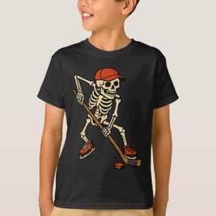 Skelett ishockey Halloween-kostym spöklik sport T Shirt