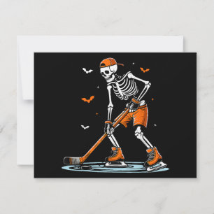 Skelett ishockey Halloween pojkar rolig Halloween Julkort