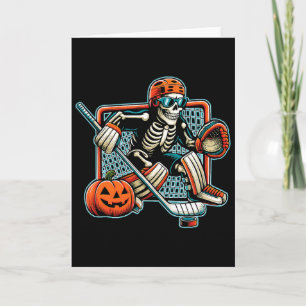 Skelett ishockeymålvakts Halloween-kostym Kort