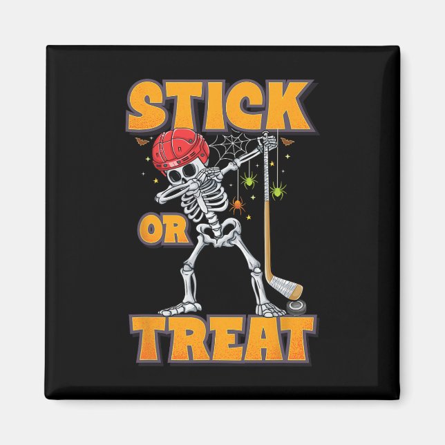 Skelett Ishockeyspelare Halloween Kostym Pojkar  Magnet (Framsidan)