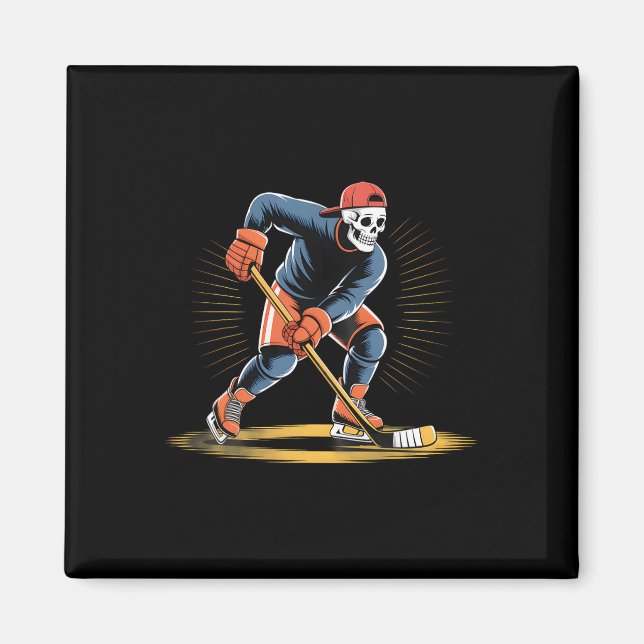 Skelett ishockeyspelare Rollig skaterdesign  Magnet (Framsidan)