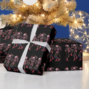 Skelett jul dansande skelett ljus glad  presentpapper