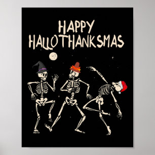 Skelett jul Halloween Thanksgiving kul Poster
