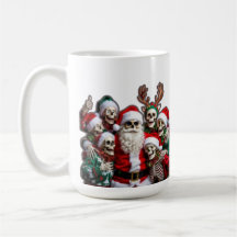 Skelett-jul-tomte-gruppfoto – Festlig 3D
