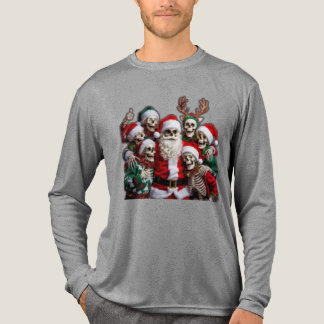Skelett-jul-tomte julgruppfoto – Festlig 3D T Shirt