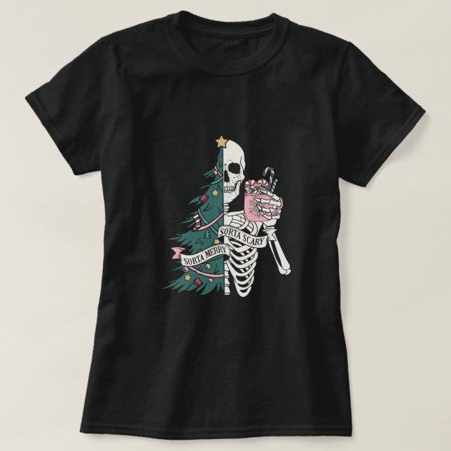 skelett julgran t shirt (Design framsida)