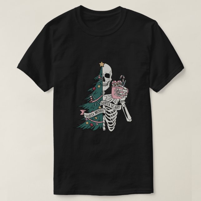 skelett julgran t shirt (Design framsida)