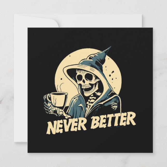 Skelett kaffe Halloween (Framsida)