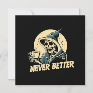 Skelett kaffe Halloween Inbjudningar