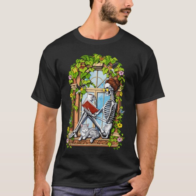 Skelett Kaffepaus T Shirt (Framsida)