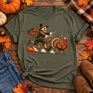 Skelett Kalkonjakt Påskdag T Shirt