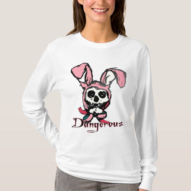 Skelett- kaninHoodie T Shirt (Framsida)