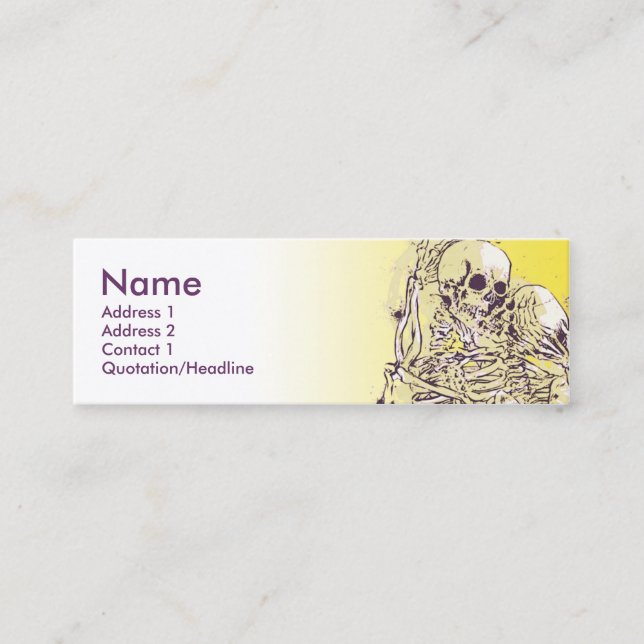 SKELETT- KÄRLEKgrönt Mini Visitkort (Framsida)