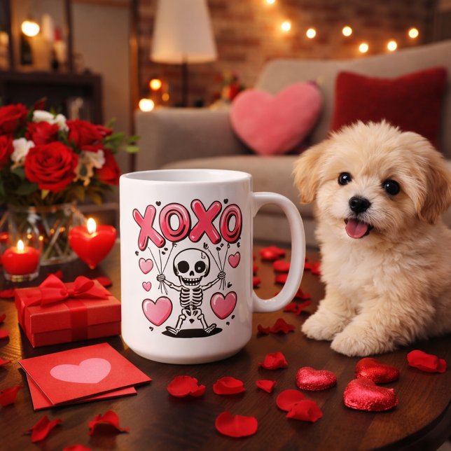 Skelett Kärleksballonger med XOXO Kaffemugg (Skapare uppladdad)