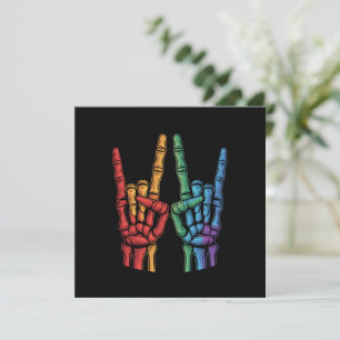 Skelett Klipphand HBTQ Regnbågsflagga Gay Pride Inbjudningar