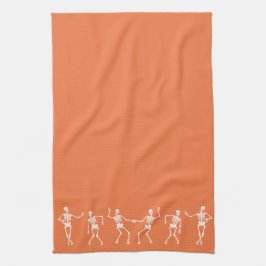 Skelett- kökshandduk för dans (orangen)