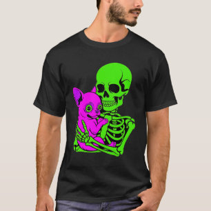 Skelett Kramande Chihuahua Söt Skum Hund Älskare T Shirt
