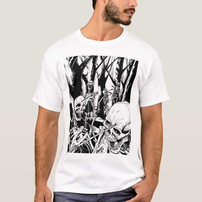 skelett- krig tee shirt (Framsida)